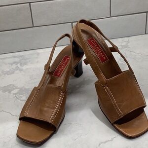 Cole Haan Brown Leather Slip-On Sandals